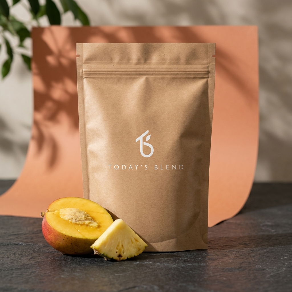 Kraftbruine zak Amazonian Pearl van Today’s Blend met mango en ananas