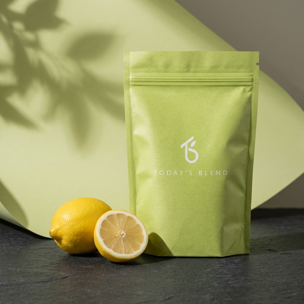 Lichtgroene zak Mate Citrus van Today’s Blend met citroen