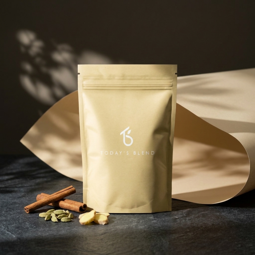 Lichtgele zak Creamy Chai van Today’s Blend met kaneel, kardemom en gember